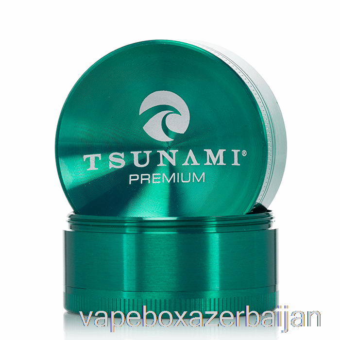 Vape Box Azerbaijan Tsunami 1.9inch 4-Piece Sunken Top Grinder Green (50mm)